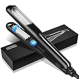 LESCOLTON Titanium Heater Surface Hair Iron for Fluffy Hairstyle, Auto Hair Crimping Volumizing Iron, Adjustable Temperature for All Hair Types, Anti Static, Black, 12.99x3.15x1.18 Inch (Pack of 1)