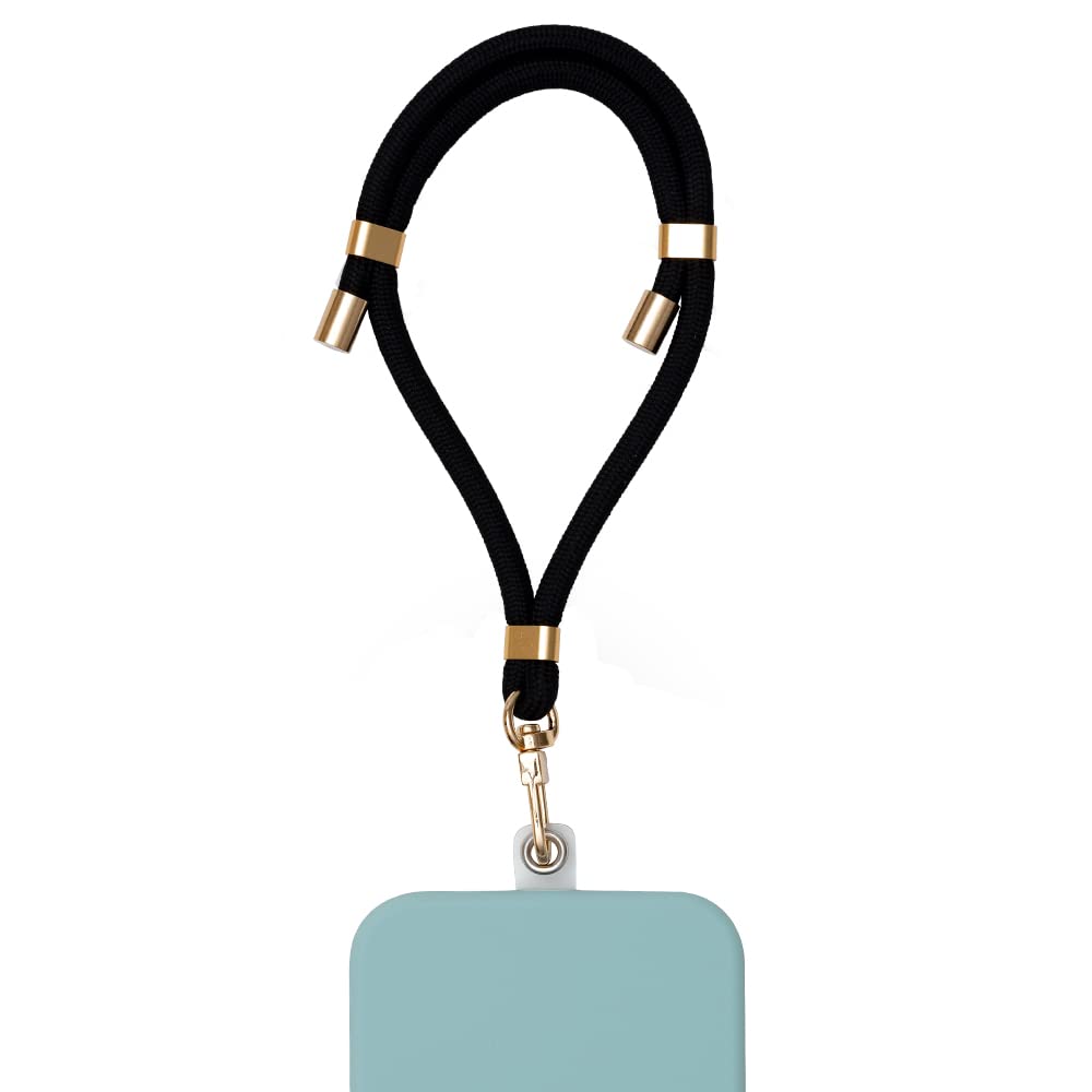 SinjimoruCell Phone Lanyard for Phone Case, Adjustable Phone Strap Holder for Wrist Compatible with Key Holder & ID Card Holder. Sinjimoru Hand Strap Black
