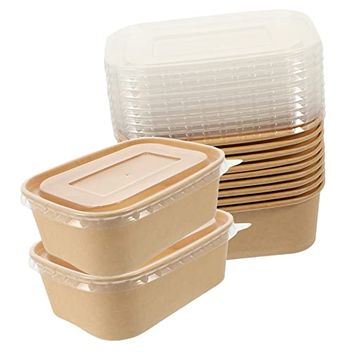 PRETYZOOM 10 Pack Kraft Paper Food Boxes Lids Snack Containers for Popcorn Nuts French Fries Bakery Boxes