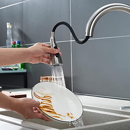 Perpaime JC-PT-S-BN-A Kitchen Faucet Sprayer Head Replacement - Pull Down Faucet Spray Head With 11 Adapters, Pull Out Faucet Sprayer Nozzle, 3 Function Kitchen Tap Spray Spout Part Connector thumb #7