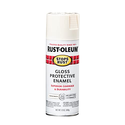 Image of Rust-Oleum 7789830 Stops Rust Spray Paint, 12 oz, Gloss Canvas White