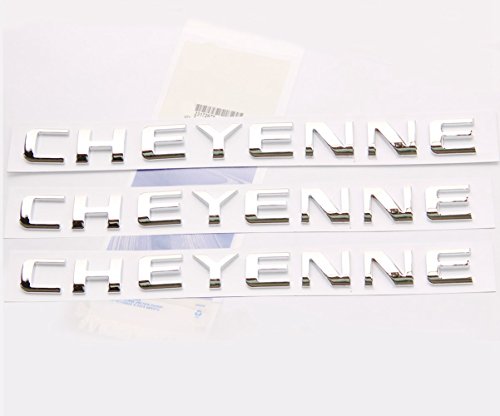 Image of Yoaoo 3Pack OEM Chrome Cheyenne Nameplates Emblems Badge Compatible with Silverado Shiny 3D New