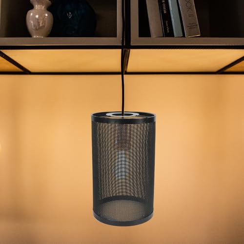 Abat-jour en métal noir avec protection lumineuse diffuse pour éclairage chic