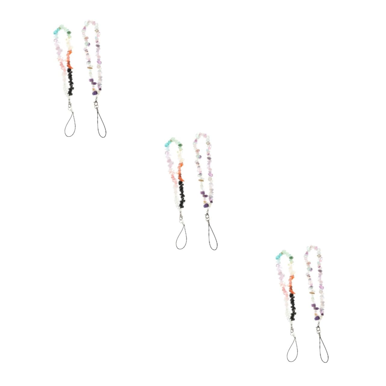 Uonlytech 6 Piezas Colgante De Cadena De Teléfono Móvil Cordón De Teléfono Antideslizante Creativo Decoración Del Teléfono Talón Acollador Cordón Colgante Grava Cable Telefonico Con Cuentas
