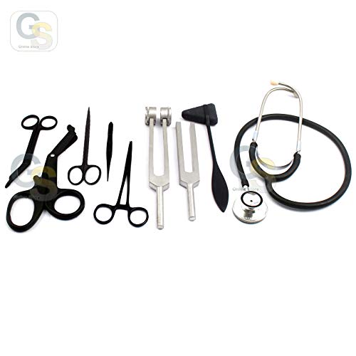 G.S 9 Piece Diagnostic Kit in Black Ideal for EMT, Nursing, EMS and Student Best Quality