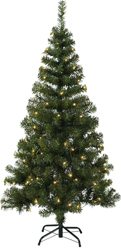 Star Trading 609-03 LED Ottawa Prelit-Tree, beleuchtet ca. 150x80 cm, 110 warmwhite LED, 311 Tips, Outdoor, grün, Vierfarb-Karton