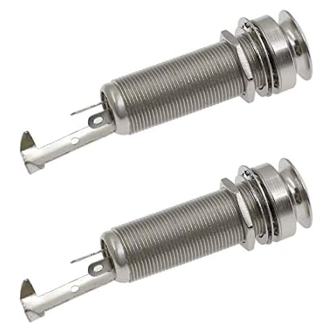 Hordion 2Pcs 1/4" Stereo Mono End Pin Output Jack Socket for Acoustic Guitar Bass Cover