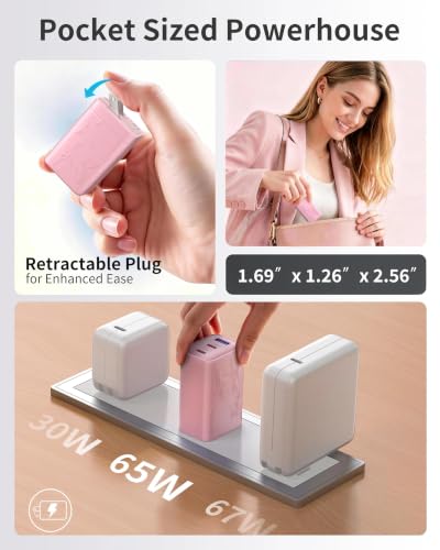 Image of Orca USB C Charger,GaN 3-Port 65W Charger USB C, Type C Fast Charging Block, Travel Ready for iPhone 17 /16 /15 Series,MacBook, iPad and More