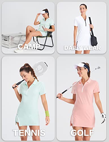 Image of Hiverlay Tennis Dresses for Women with 2 Pockets Built in Shorts UPF 50+ Golf Dress Workout Athletic Dresses