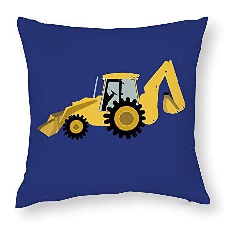 QMS CONTRACTING LIMITED Throw Pillow Cover Construction Backhoe Digger Throw Pillow Pillow Cases for Home Decor Design Cushion Case for Sofa Bedroom Car 18 x 18 Inch 45 x 45 cm Cover