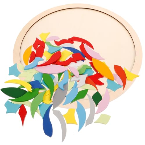 GLEAVI Holzbausteine Satz für Regenbogen Puzzle aus Naturholz...