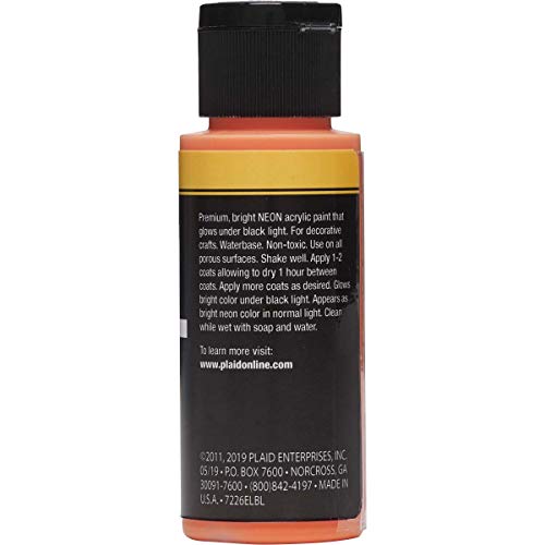 Image of FolkArt Neon Blacklight Acrylic Paint, 2 oz., Orange-Yellow