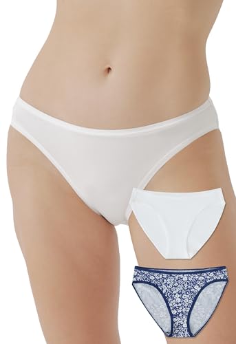 Image of Pact Women's Organic Cotton Bikini Underwear, Classic Fit Panties with High Cut Leg
