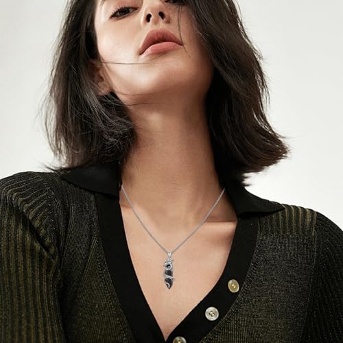 Dragon/Lion/Bear/Wolf Necklace Men 925 Sterling Silver Obsidian/Tiger Eye Necklace Viking Animal Jewelry Gift for Men Women4