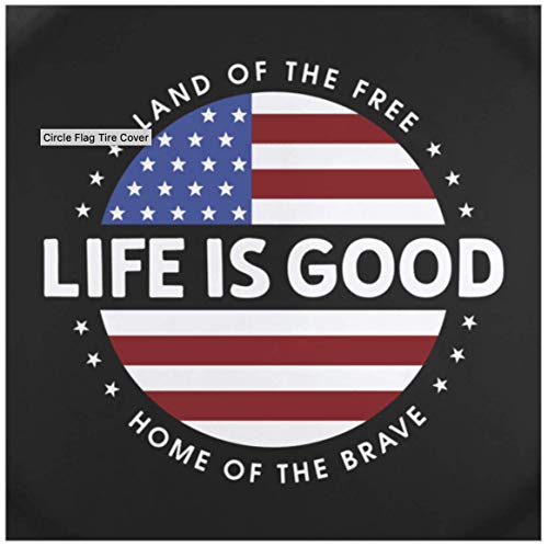 Life is Good Tire Cover, Flag Night Black, 28"
