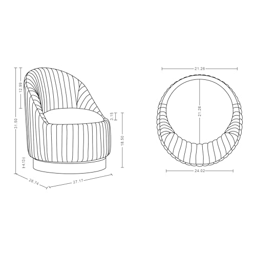 Sillón giratorio moderno tela boucle gris miniatura 3