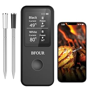 BFOUR Kabelloses Grillthermometer mit Doppelsonde