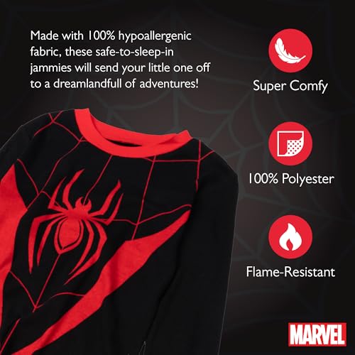 Image of Marvel Boys' 2-piece Snug-fit Cotton Matching Holiday Pajama Set, Soft & Cute for Kids