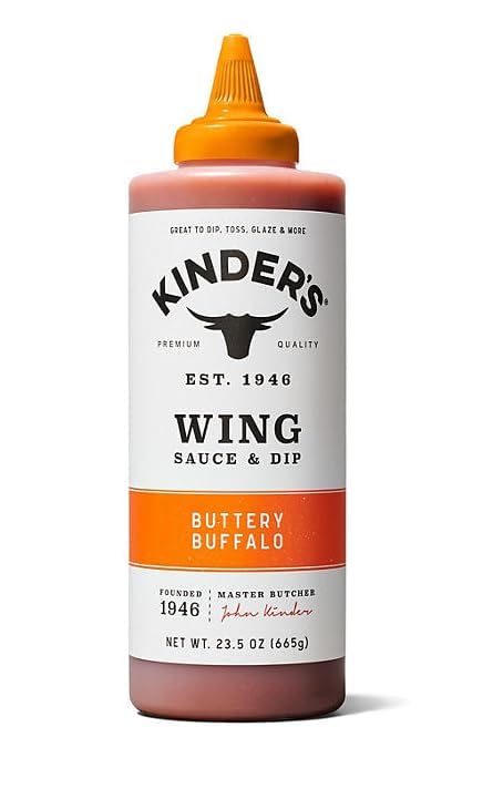 Knders Buttery Buffalo Wing Sauce and Dip, Premium Quality, 23.5 oz