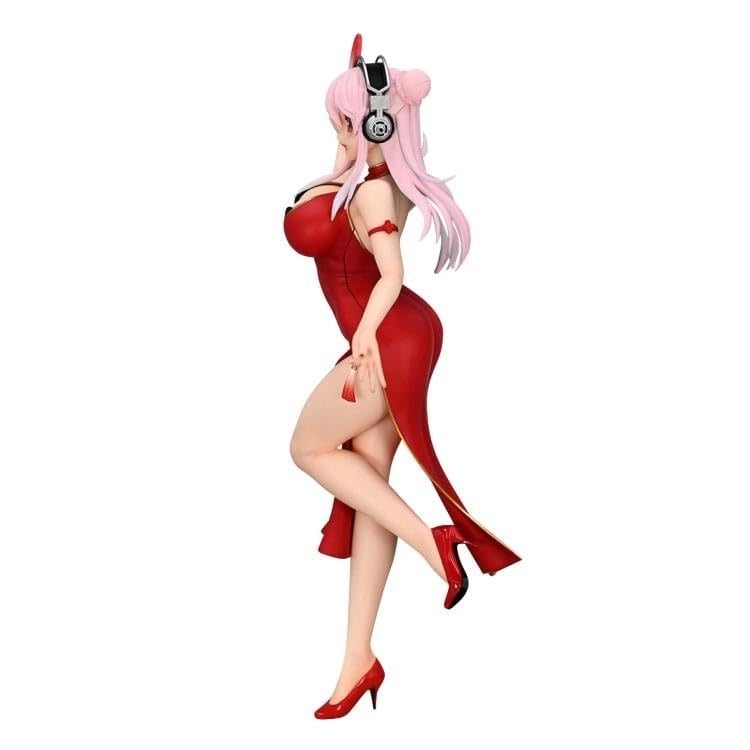 Super Sonico Anime Figurine Collectible - China Dress Version, High-Quality Anime Figure With Display Base