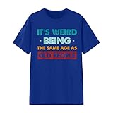 Camiseta de manga corta con estampado gráfico informal como suave camiseta básica de cuello redondo para mujer, azul, 3XL