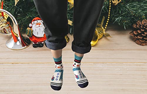 MarJunSep 20 Pairs Christmas Socks for Big Kids Women Holiday Xmas Socks Gifts Colorful Novelty Funny Christmas Cotton Knit Socks Children3