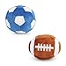 Interactive Dog Balls, 2 Pack Plush Squeaky Dog Toys Balls for Dogs, Football Rugby Dog Toy Ball Indoor Outdoor Sports Stuffed Puppy Toy for Small Medium Dog(Football+Rugby)