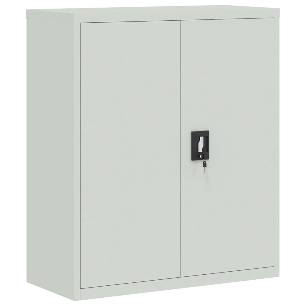 Armadio Classificatore in Acciaio Grigio Set 2 Pezzi 90x40x145 cm | Mobiletto archivio con serratura di sicurezza per documenti in ufficio o studio. Include 2 moduli sovrapponibili.
