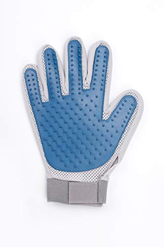 YSÂ·AU Pet Hair Remover Glove Gentle Pet Grooming Glove Brush Efficient Deshedding Glove - Massage Mitt with Enhanced Five Finger Design Perfect for Dogs & Cats with Long & Short Fur - 1 Pack (Grey)