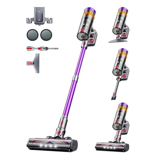 VIAFLY Cordless Vacuum Cleaner, 550W 48Kpa 70 Mins Vacuum Cleaners for Home, Self-Standing Stick Vacuum with Touch Screen, Wall Dock, Anti-Tangle Rechargeable Vacuum for Pet Hair Carpet Hardwood Floor