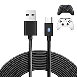 3m USB C Fast Charging Cable for PS5 Controller & Xbox Series X/S,10ft Extra Long Type C Charger Lead Nylon Braided Cable with Indicator for Switch Xbox PS5/PS5 Pro Samsung Galaxy S22 S21 S20 Black