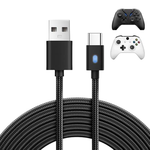 3m USB C Fast Charging Cable for PS5 Controller & Xbox Series X/S,10ft Extra Long Type C Charger Lead Nylon Braided Cable with Indicator for Switch Xbox PS5/PS5 Pro Samsung Galaxy S22 S21 S20 Black