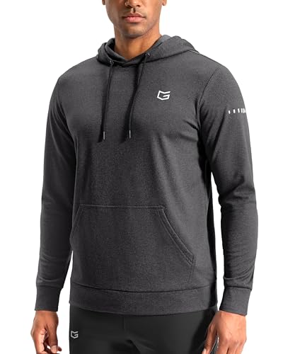 G Gradual Men's Fleece Hoodie Long Sleeve Athletic Workout Shirts(Dark Grey Heather,S) - image 1
