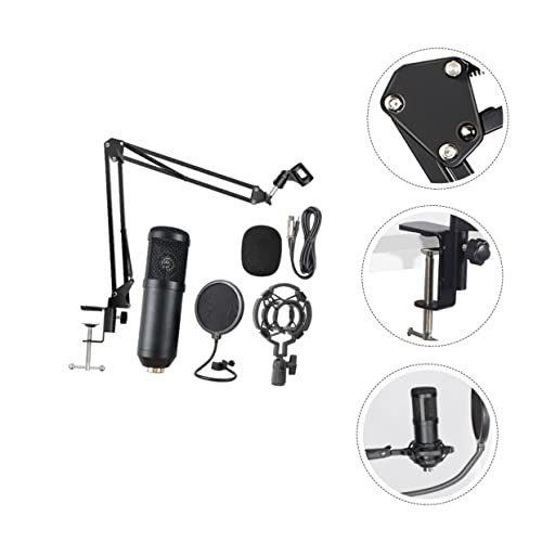 Microphone à condensateur USB cardioïde polyvalent avec pied de bureau réglable