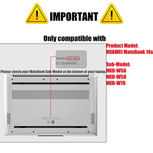 Se7enline Compatible with Clear Huawei Mate Book 14S Case 2021 2022 2023 Plastic Hard Shell Protective Carrying Laptop Case Cover for Huawei Matebook 14-inch ,Crystal Clear - Image 2