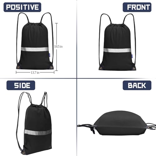 Image of AYKRM Black Drawstring Backpack Bag work Sackpack
