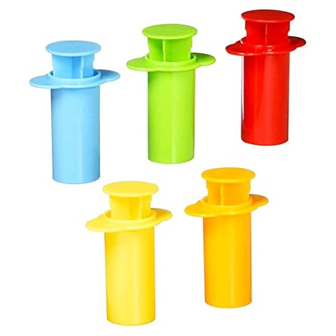 PANYTOW Extruding Syringes Toys, Assorted Extruding Syringes Toys Premium Plastic Dough Extruders Children Plasticine Mold Crafting Tools Portable Dough Syringes 5pcs Cover