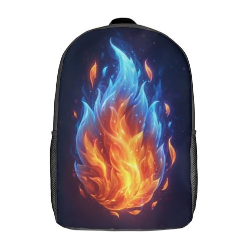 Sac à dos imprimé 3D Flames pour l'école et le voyage de votre enfant de 17 pouces