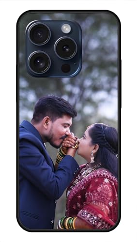 Image of NDCOM for Customised iPhone 15 Pro Max Back Cover | Luxury iPhone 15 Pro Max Phone Case | Mobile Cover DIY Personalised Photo Design | Customized Gift Custom Text Name Printed Metal Case