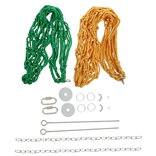 BESPORTBLE 1 セット 4 個 餌のおもちゃ ペットの鳥の餌箱 ネット チキンスイング 鶏の串焼き オウム用フィーダーケージ 鶏のおもちゃ 鶏の餌やり道具 鶏採餌バスケット 鳥の餌かご ロープ