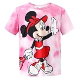 Disney Minnie Mouse Shirt Toddler Girls Athletic Graphic T-Shirts UV UPF Sun Protection Short-Sleeve Tees Sports Quick Dry Tops Kids Clothes 3-4T