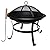 Gas One 22 in Outdoor– Wood Burning Fire Pit with Mesh Lid and Fire Picker – Durable Alloy Steel Fire Pits for Outside – Small Fire Pit for Backyard, Porch, Deck, Camping, BBQ