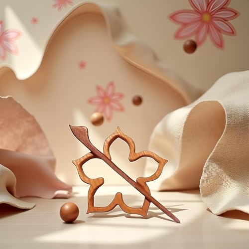 Image of Wooden Flower Daisy Pattern Brooch,Cute Girls Boys Brooch Pin Shawl Pin Scarf Buckle Lapel Pin Brooch Gift for Women Lady Girl, Jewelry, Brooches and Pins (Brown)