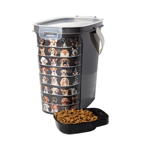 Plasútil Porta Ração com tampa Hermética e dosador 8,5 L Cachorro