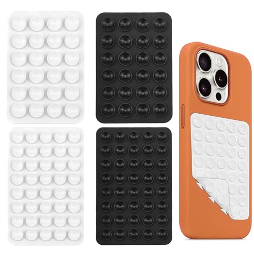 ONGNIUU 4PCS Super Ventosas   Soporte para Móvil con Ventosa, Silicona Ventosa Teléfono Antideslizante y Reutilizable, Manos Libres para Selfies/Vídeos/Coche, Compatible con Todos los Modelos