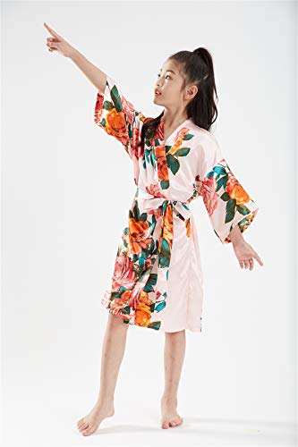 Peony Floral Silk Kimono Robe Wedding Bridesmaid Robes Dressing Gown Nightgown For Girls #TOP3