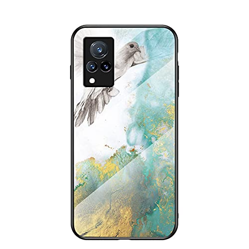 Rfvzubemok Compatible with Huawei nova 8 5G / nova 8 4G Case,3 in 1 (PC Glass Back Panel+TPU Silicone) Anti-Drop Phone Case Cover Blue