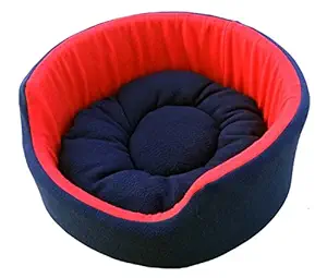 Pawsome Luxurious Both Side Soft Polyester Dog/Cat Bed, Red/Blue (Small)