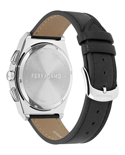 Ferragamo Vega Upper East Chrono Collection Luxury Mens Watch Timepieces with a Black Strap and Dial Featuring a Stainless Steel Case3