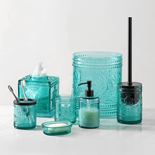Ensemble de bain en verre pressé bleu : l'excellence du design de table - 6